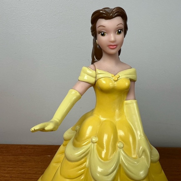 Vintage Disney Belle Beauty & The Beast Piggy Bank Vinyl Plastic Collectible - Picture 2 of 8